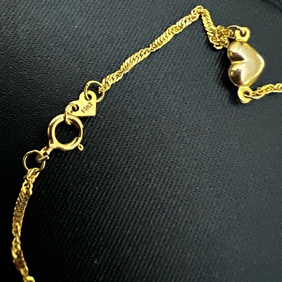 👑✅PRICE FIRM✅ Genuine 14kt Solid Gold 3 Heart Bracelet - Picture 5 of 13